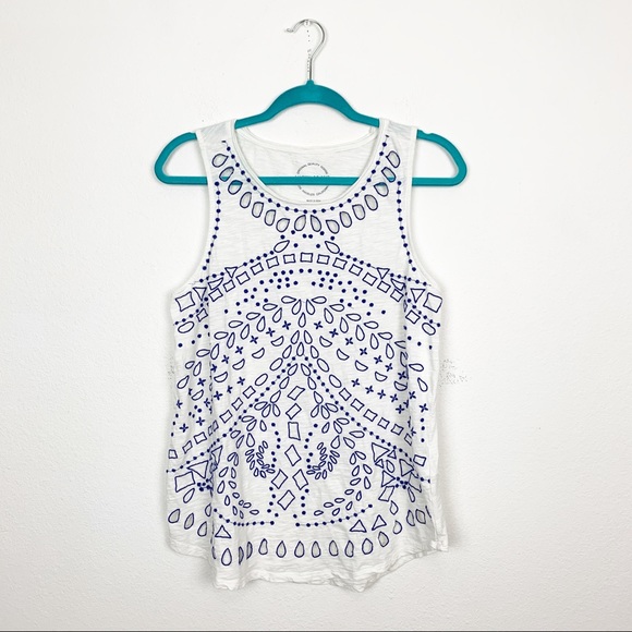 Lucky Brand Tops - Lucky Brand White Eyelet Embroidered Tank Top Sz L